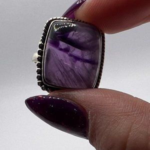 Star Amethyst Ring Size 7.75 - Sterling Silver